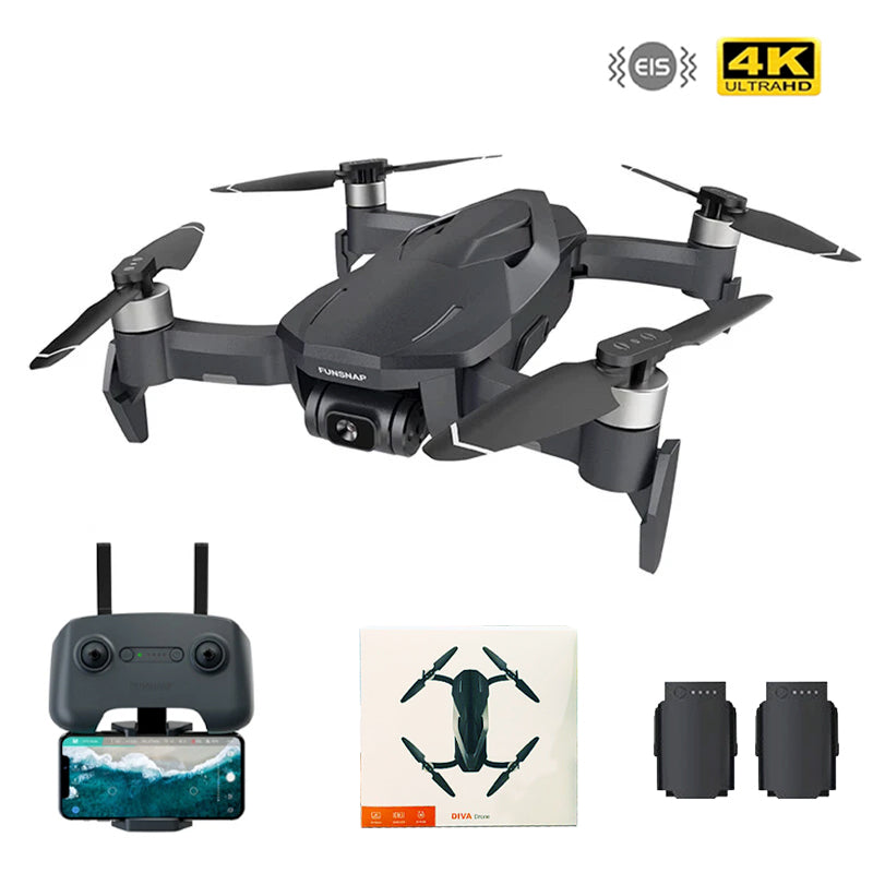 FUNSNAP DIVA2 4K Drone 3-Axis EIS Gimbal HD CameraGPS 5.8G WIFI 2KM FPV Professional Aerial Photography Quadcopter