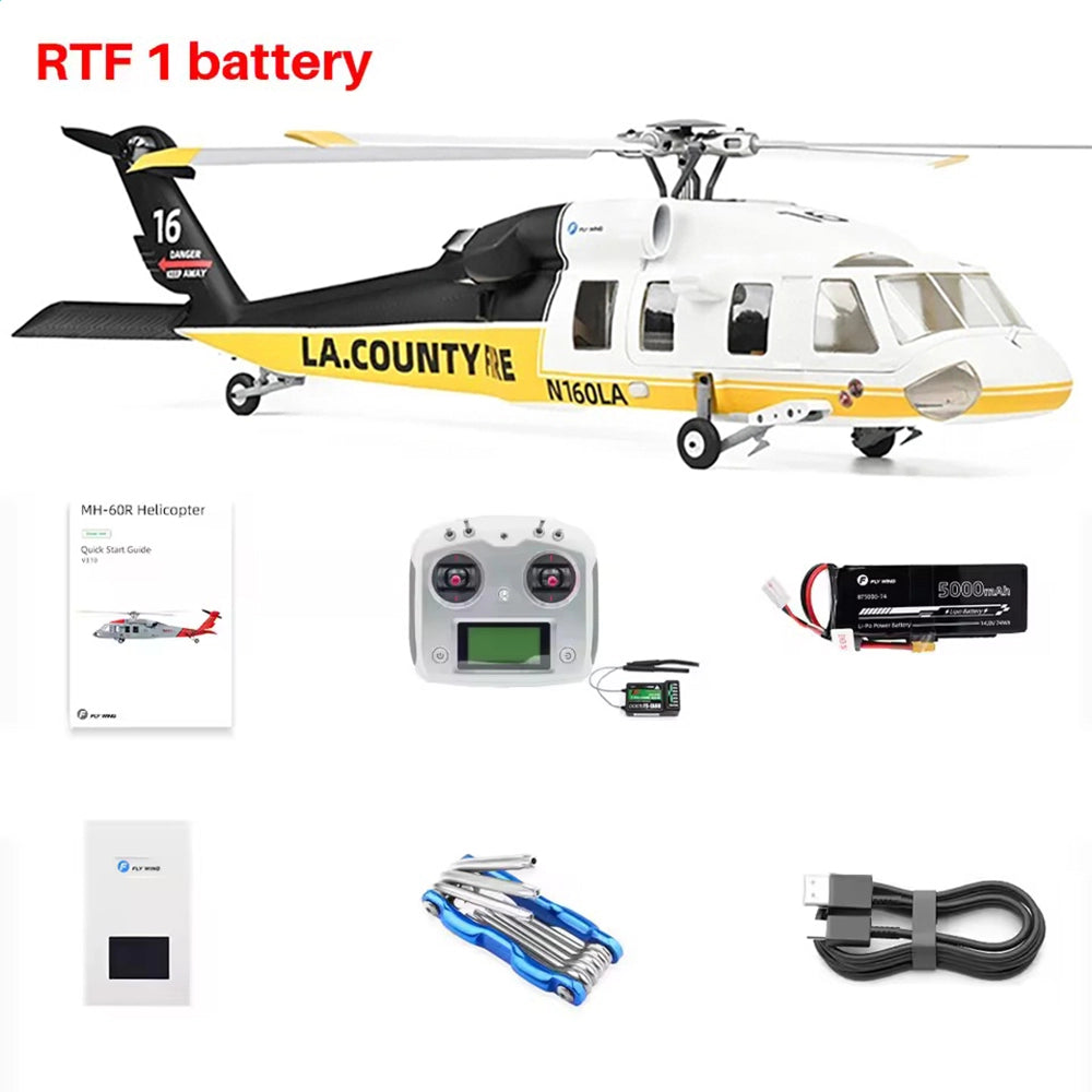 FLYWING UH-60L Firehawk 470L Scale 4-Blade Black Hawk ACE Flight Controller GPS RTF Helicopter