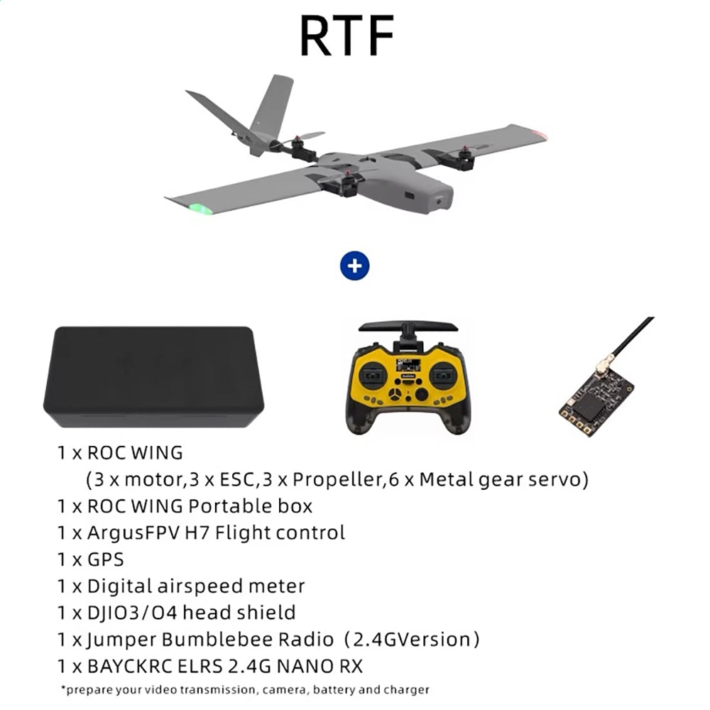 AFModel ROCWING VTOL Airplane FPV 3-axis Fixed-wing Airplane UAV Model Airplane Reconnaissance Airplane