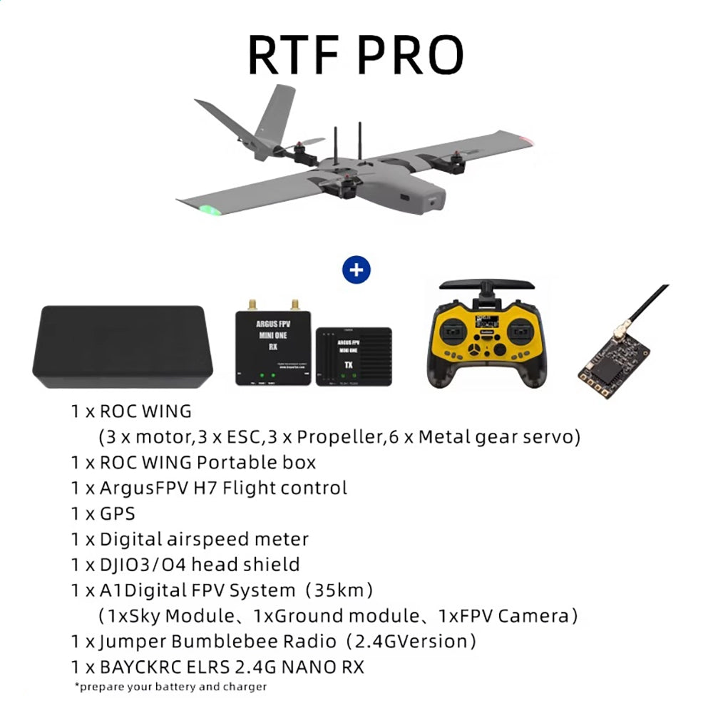 AFModel ROCWING VTOL Airplane FPV 3-axis Fixed-wing Airplane UAV Model Airplane Reconnaissance Airplane