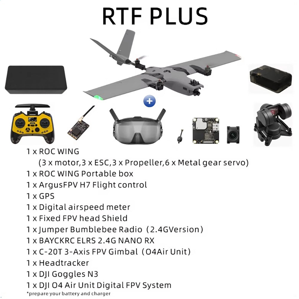 AFModel ROCWING VTOL Airplane FPV 3-axis Fixed-wing Airplane UAV Model Airplane Reconnaissance Airplane