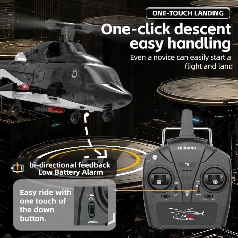YUXIANG F02 Airwolf RC Helicopter Auto Stabilized  6CH 6-Axis Gyro Stabilization Optical Flow Positioning Helicopter