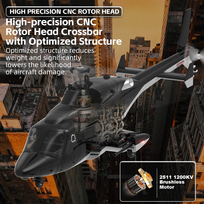 YUXIANG F02 Airwolf RC Helicopter Auto Stabilized  6CH 6-Axis Gyro Stabilization Optical Flow Positioning Helicopter