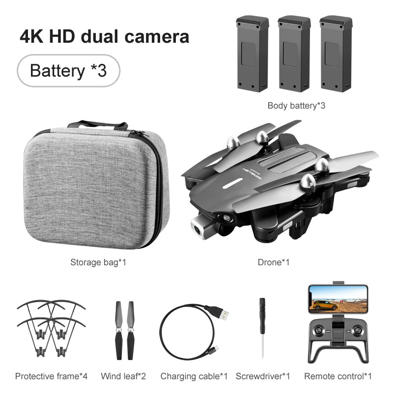 RC Drone K106 OAS GPS 4K HD Dual Camera Obstacle Avoidance Cool Colorful LED lights